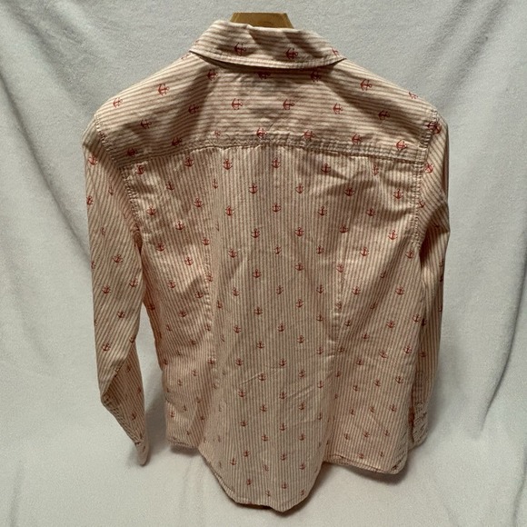 Tommy Hilfiger Women's Anchor Shirt Pink Stripes Nautical Boat Pattern Size Lg - Picture 5 of 13